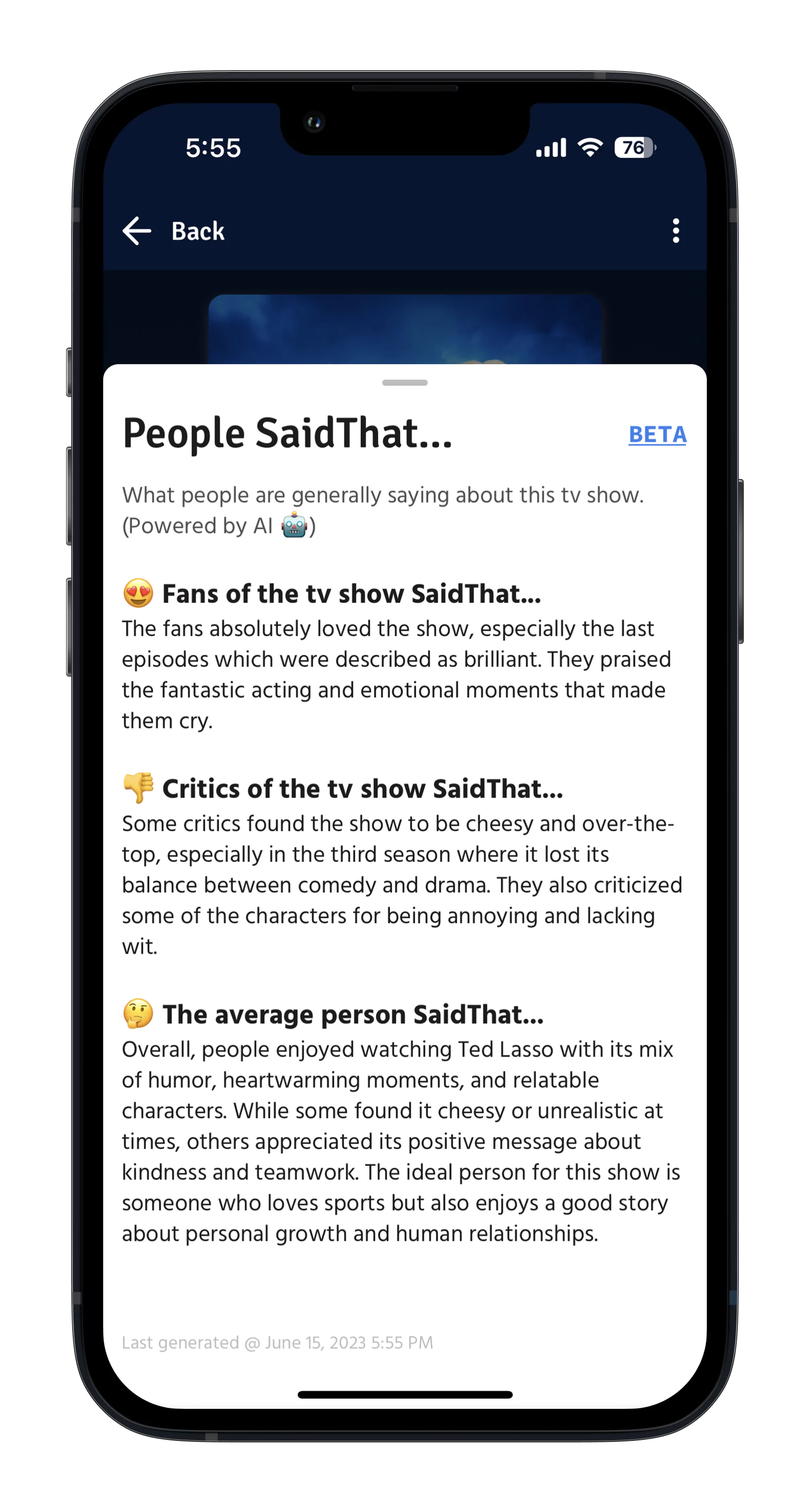 People SaidThat Feature